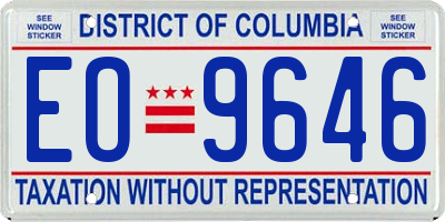 DC license plate EO9646