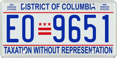 DC license plate EO9651