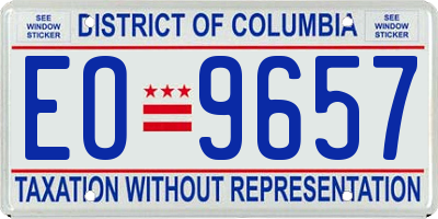 DC license plate EO9657