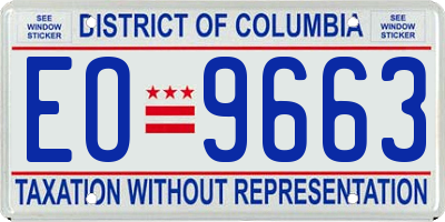 DC license plate EO9663