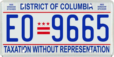 DC license plate EO9665