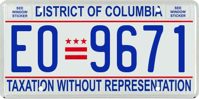 DC license plate EO9671