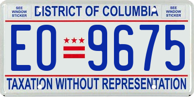 DC license plate EO9675