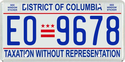 DC license plate EO9678