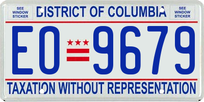 DC license plate EO9679