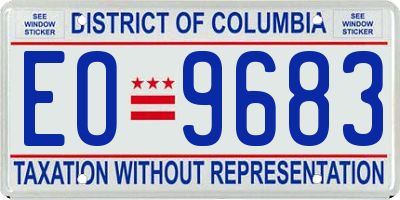 DC license plate EO9683