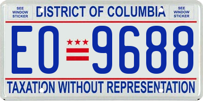 DC license plate EO9688