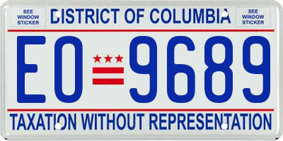 DC license plate EO9689