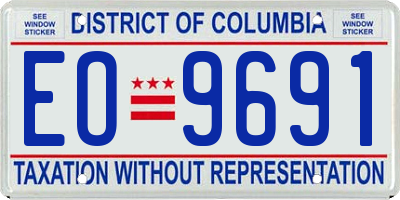 DC license plate EO9691