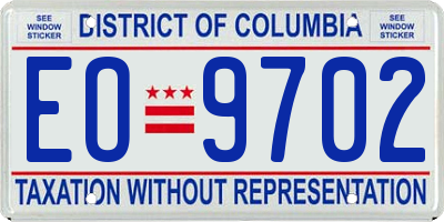 DC license plate EO9702