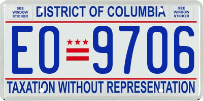 DC license plate EO9706