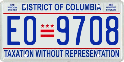 DC license plate EO9708