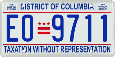 DC license plate EO9711