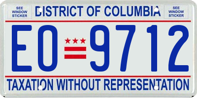 DC license plate EO9712