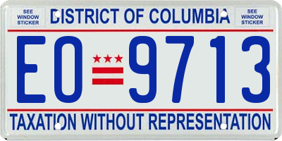 DC license plate EO9713