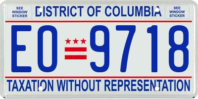 DC license plate EO9718