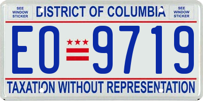 DC license plate EO9719