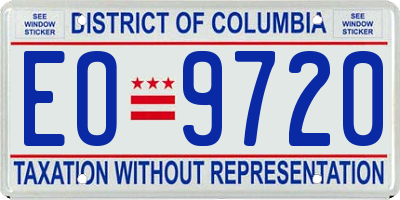 DC license plate EO9720