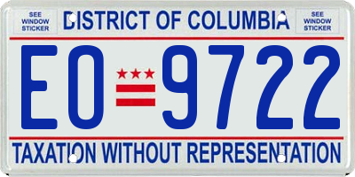 DC license plate EO9722