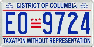 DC license plate EO9724