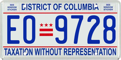 DC license plate EO9728