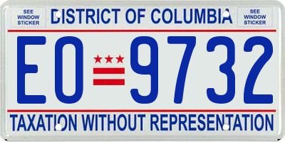 DC license plate EO9732