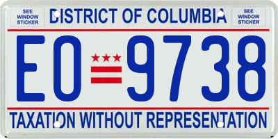 DC license plate EO9738