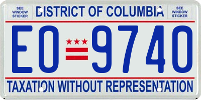 DC license plate EO9740