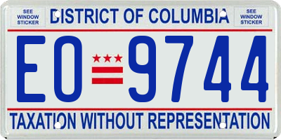 DC license plate EO9744
