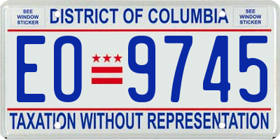 DC license plate EO9745