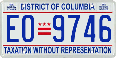 DC license plate EO9746