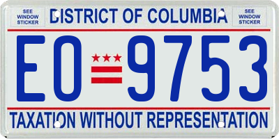 DC license plate EO9753