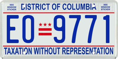 DC license plate EO9771