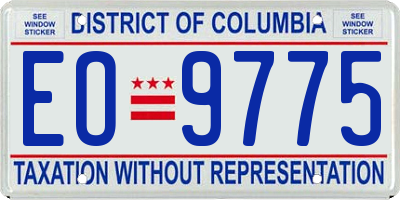 DC license plate EO9775