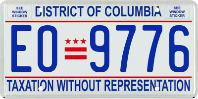 DC license plate EO9776