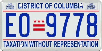 DC license plate EO9778