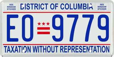 DC license plate EO9779