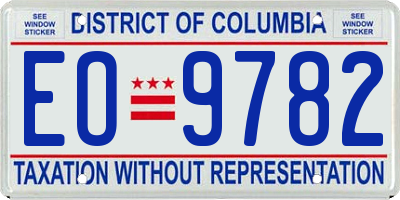 DC license plate EO9782