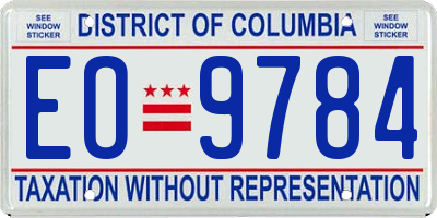 DC license plate EO9784