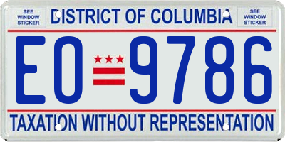 DC license plate EO9786