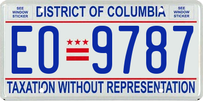 DC license plate EO9787