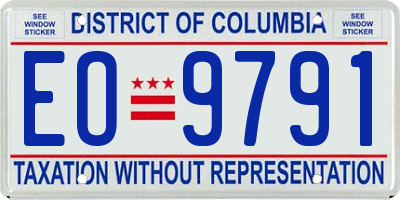 DC license plate EO9791