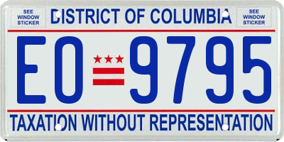 DC license plate EO9795