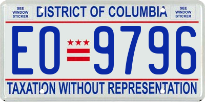 DC license plate EO9796