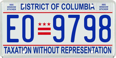 DC license plate EO9798