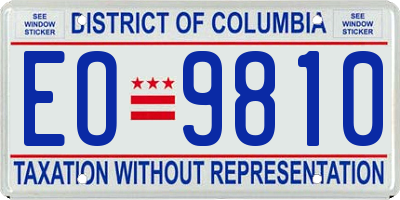 DC license plate EO9810