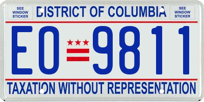 DC license plate EO9811