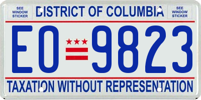 DC license plate EO9823