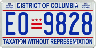 DC license plate EO9828