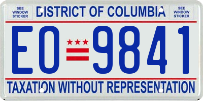 DC license plate EO9841